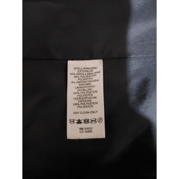 DKNY Jeans Pea Coat Women's Size Petite Small Black Long Sleeve Wool Blend - Picture 10 of 11